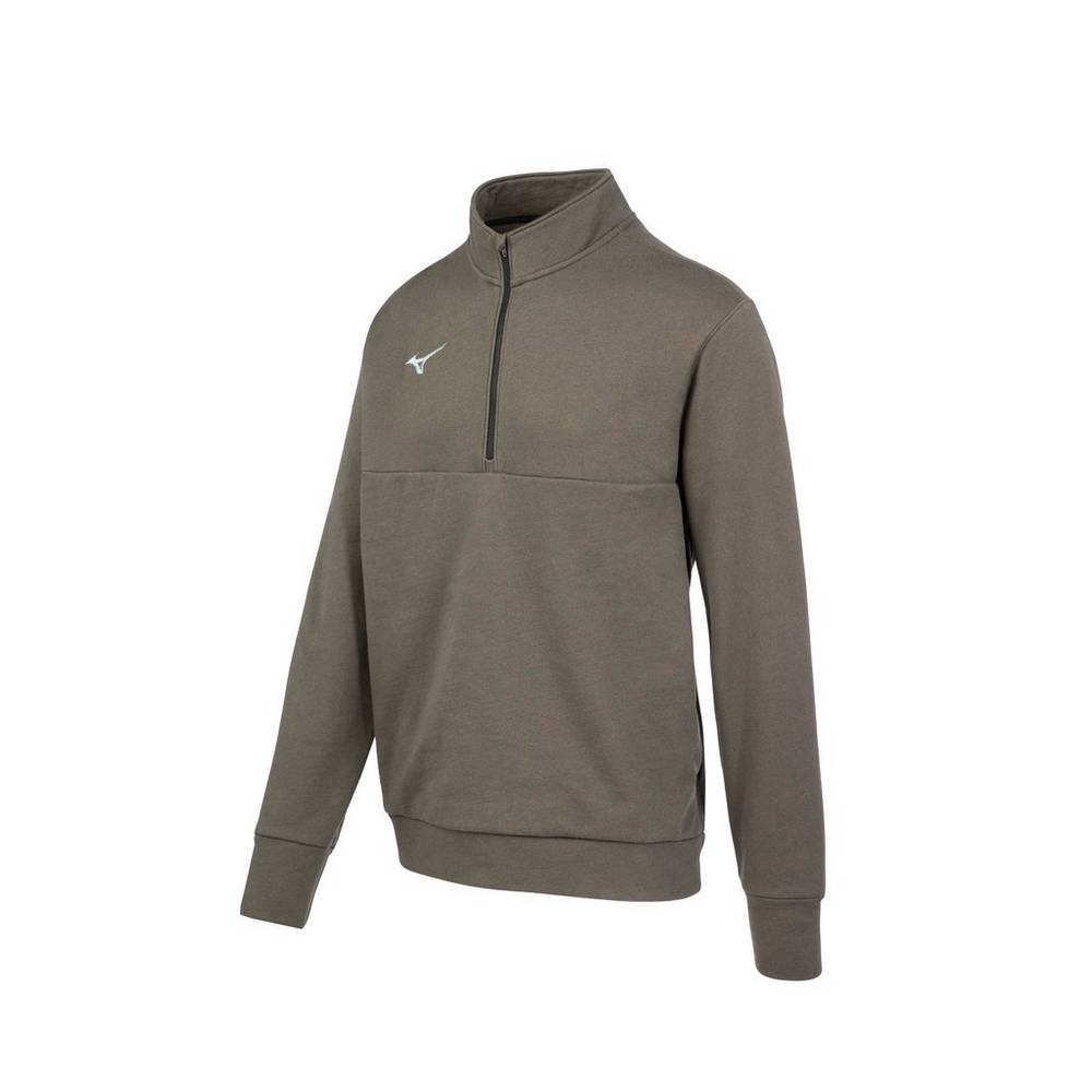 Mens Mizuno MZ1 1/4 Zip Fleece Pullover Grey Philippines (CPHTFZ246)